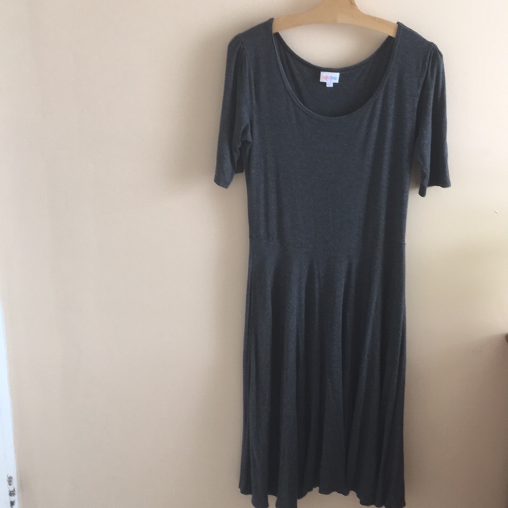 LuLaRoe Nicole gray dress large